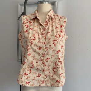 Vintage Haley Sleeveless Butterfly Button-Down